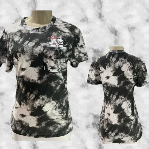Disney S Tie-Dye Mickey Mouse & Minnie Mouse Pocket Graphic Short Sleeve Tee - Picture 1 of 6